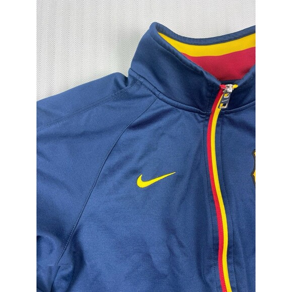 Nike FC Barcelona Jacket Full Zip Track Top Blue Mens Small Soccer Football - Picture 2 of 9